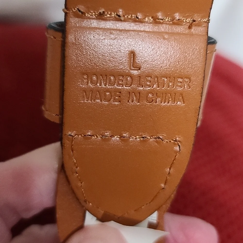 Unbranded Mens Bonded Leather Braided Belt Caramel Brown Sz‎ L/36-38 EUC